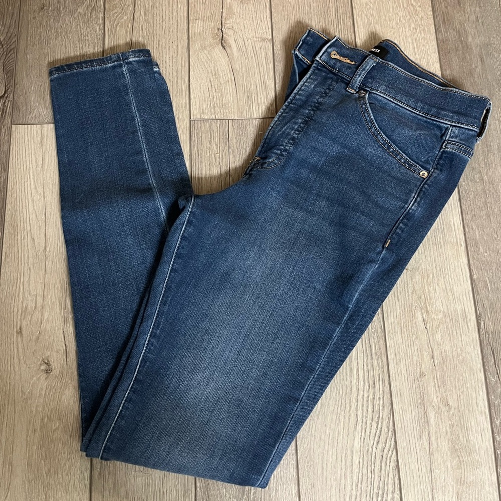 Express High Rise Skinny Jeans Size 6 L
